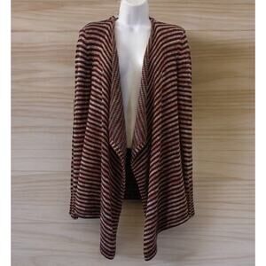 Volcom waterfall rust black striped Open Front cardigan‎ Women’s Size S Small